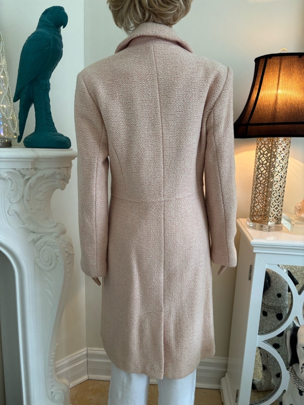 Nicole Blush Pink Long Single-Breasted Trench Coat - Picture 8 of 16
